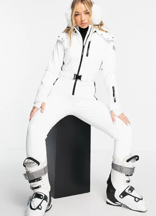 White suit ski winter