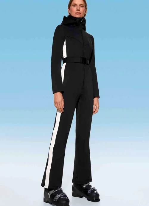 Suit black stripe ski