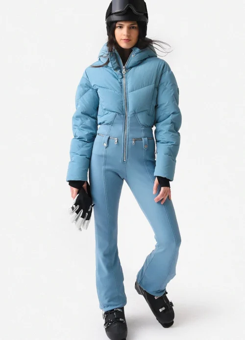 Suit light blue ski winter