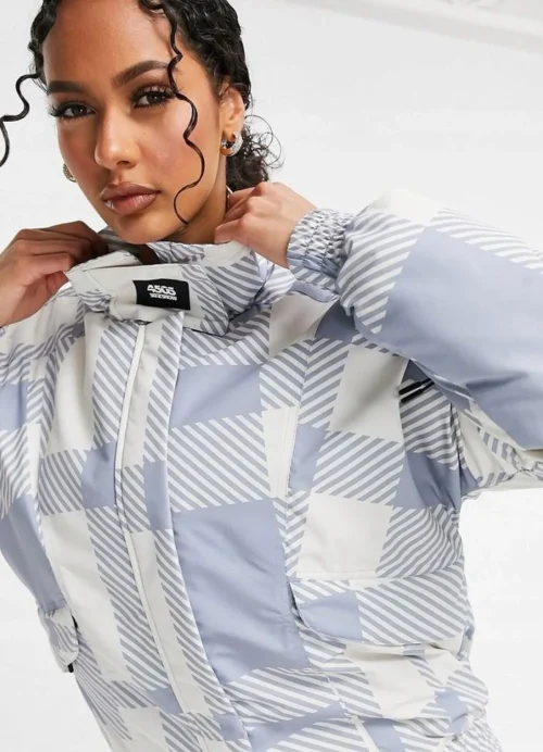 Lilac square print jacket