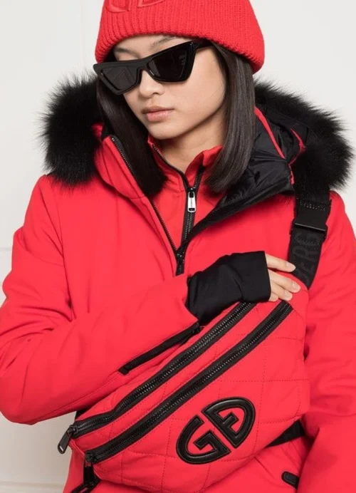 Red waist bag ski