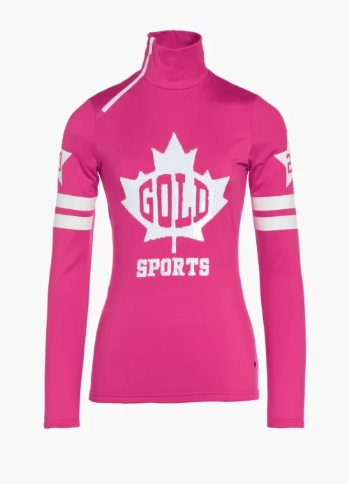 Pink sweater lycra ski