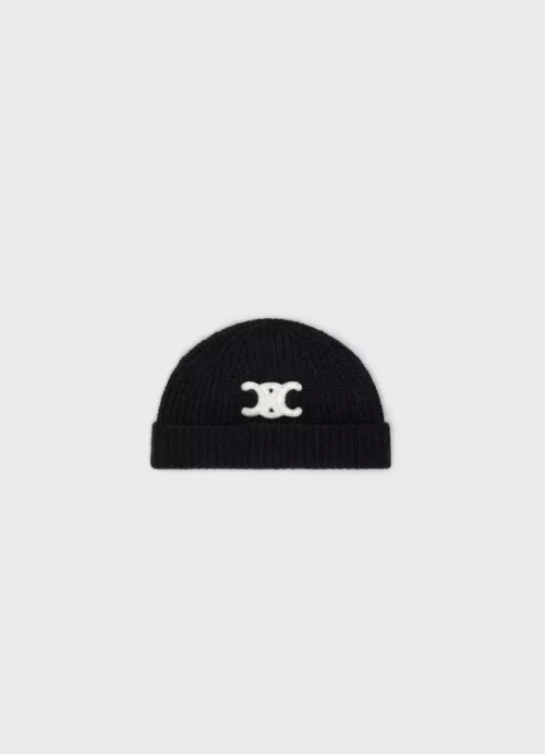 BLACK CELINE BEANIE
