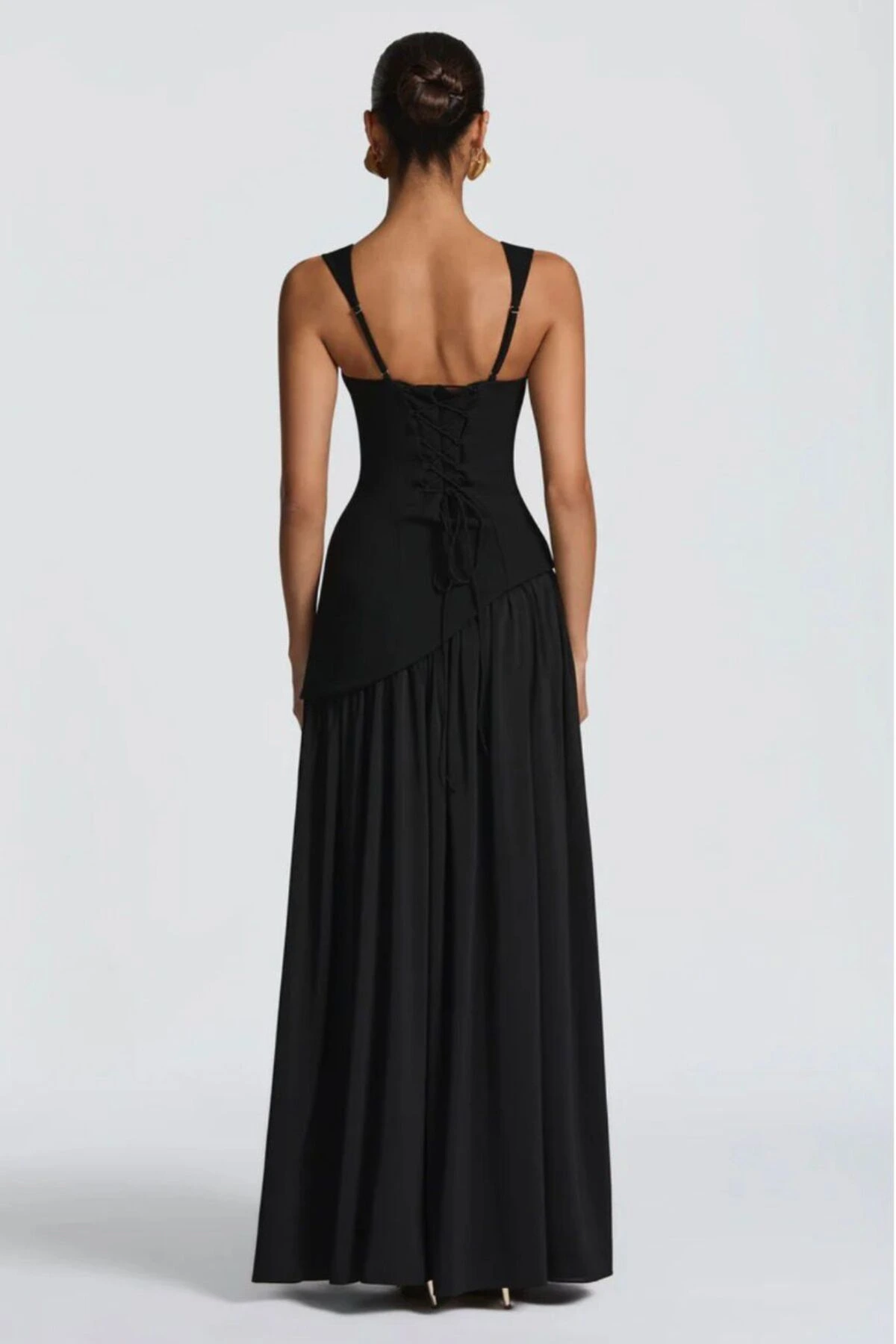 Black BABY BOO Choker Strap Slit Gown