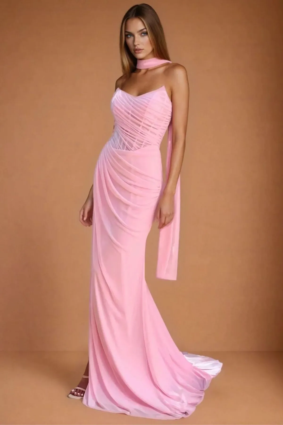 Pink Scarf gown